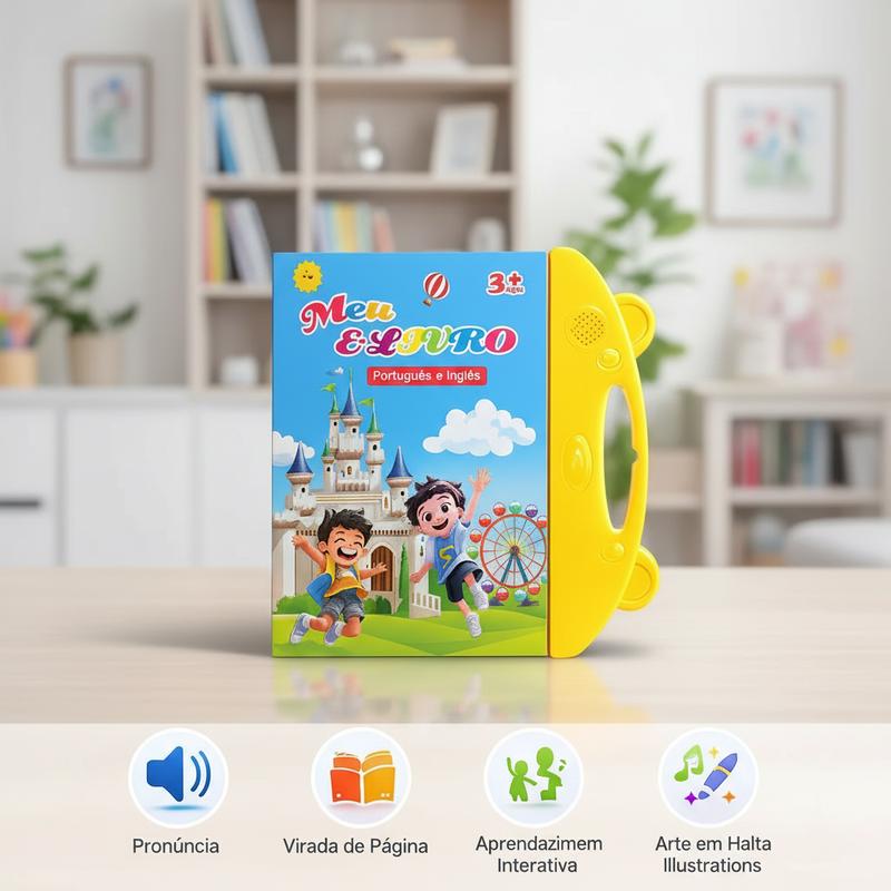 Livro Interativo com Som – Aprendizagem Bilíngue Português/Inglês – Touch & Sound – Multitemas