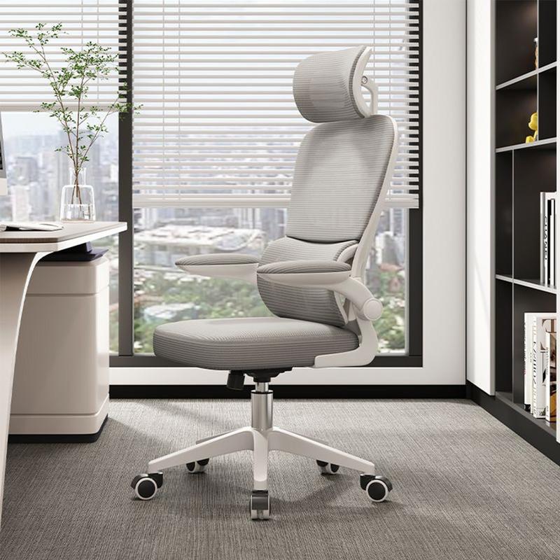 Cadeira Cinza Minimalista | Malha Respirável + Conforto Ergonômico | Estilo Moderno para Sua Casa