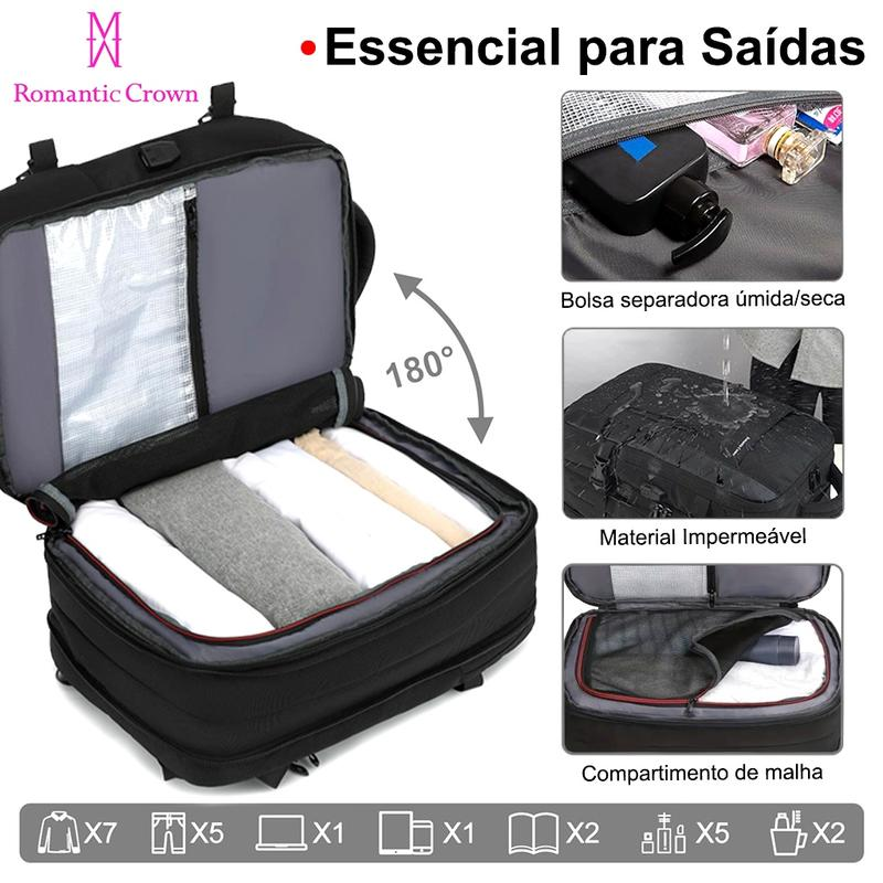 Mochila Executiva Impermeável Grande com USB para Notebook | Ideal para Trabalho, Escola e Viagens
