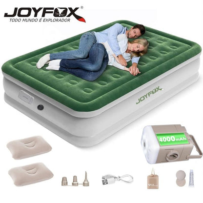 Colchão Inflável Casal 200x154x44cm Bomba de Ar Elétrica 4000mAh Integrada｜Enche e Esvazia em 3 Min｜Ideal para Camping e Casa