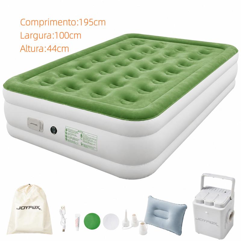 Colchão Inflável Casal 200x154x44cm Bomba de Ar Elétrica 4000mAh Integrada｜Enche e Esvazia em 3 Min｜Ideal para Camping e Casa