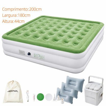 Colchão Inflável Casal 200x154x44cm Bomba de Ar Elétrica 4000mAh Integrada｜Enche e Esvazia em 3 Min｜Ideal para Camping e Casa