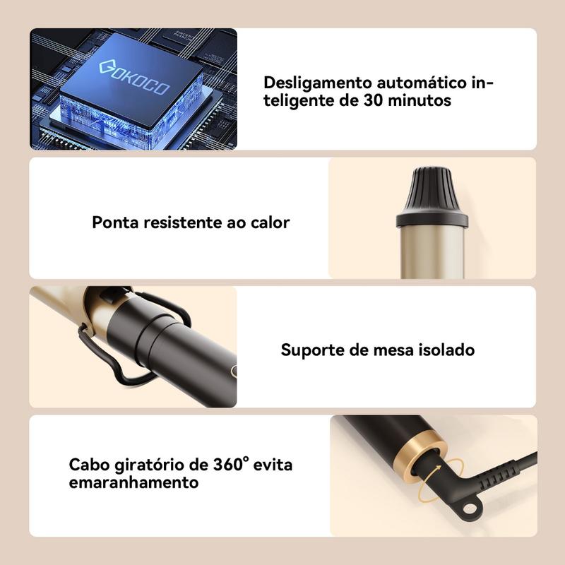 GOKOCO 3 Em 1 multifuncional paramodelar Modelador de cabelo Aparelho Cabelo liso Cachos curtos e grandese ondulados