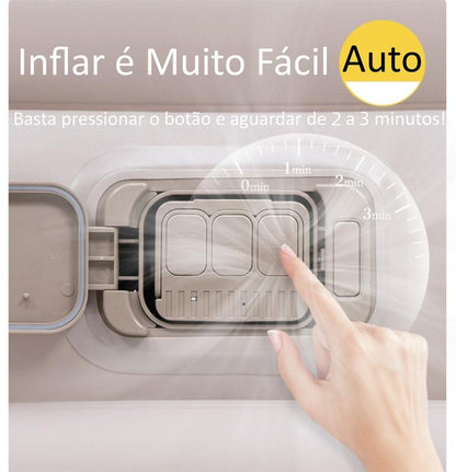Colchão Inflável Casal 200x154x44cm Bomba de Ar Elétrica 4000mAh Integrada｜Enche e Esvazia em 3 Min｜Ideal para Camping e Casa