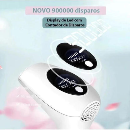900 Mil Pulsos Depilador A Laser 8 Níveis Portátil Indolor e Eficaz – Uso Doméstico