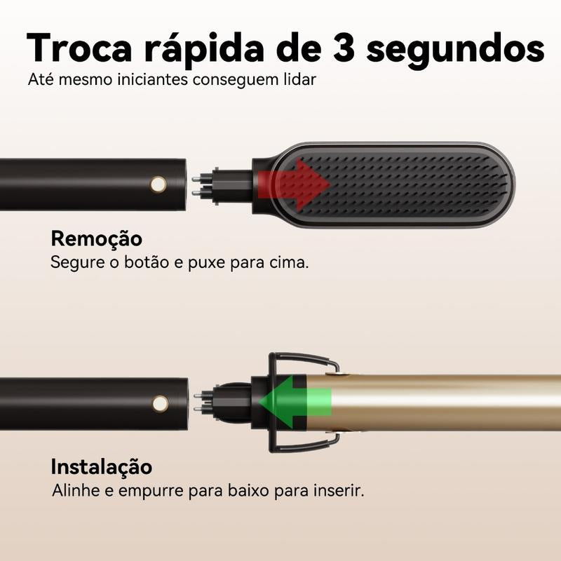GOKOCO 3 Em 1 multifuncional paramodelar Modelador de cabelo Aparelho Cabelo liso Cachos curtos e grandese ondulados