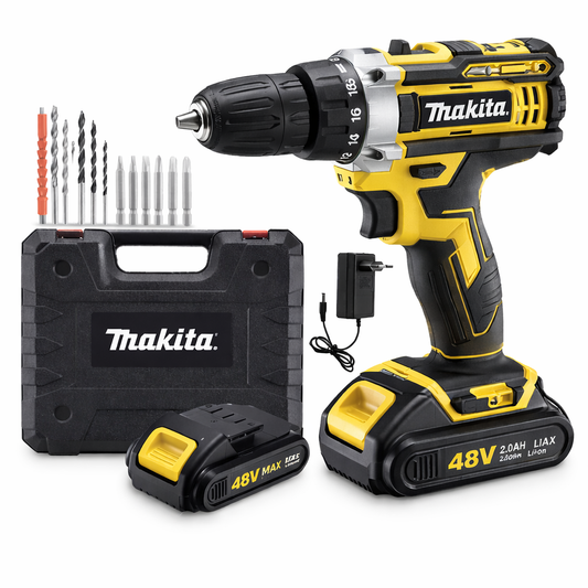 Parafusadeira Furadeira 48V 2 Baterias Com Maleta e Acessórios Completo