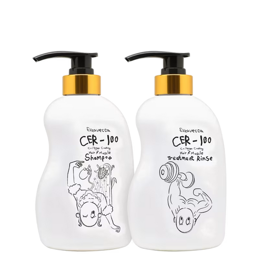 Kit Elizavecca CER-100 Collagen Coating Hair A+ Muscle Duo - Shampoo e Condicionador Fortalecedor 500ml
