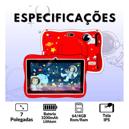 KidPad Mini 7 – Tablet Infantil Educacional Wi-Fi com Câmeras Duplas e Android