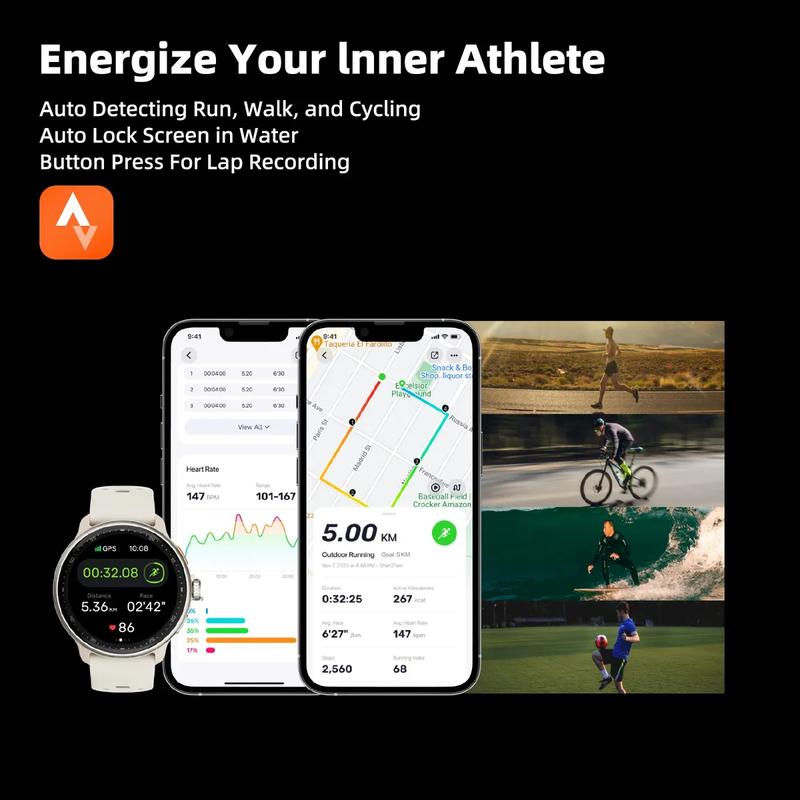 Smartwatch com GPS, 1.43" Display Bluetooth Telefone Chamada, Monitoramento avançado de saúde, sono e de coração, à prova d'água 3ATM,relogio smartwatch feminino e masculino