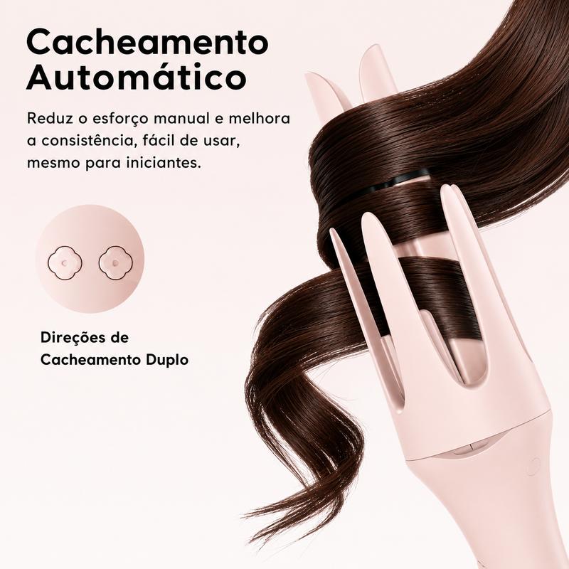 GOKOCO Modelador de Cachos 7 em 1 Automático com Íons Negativos | Bivolt 100-240V | Escova Alisadora e Volume