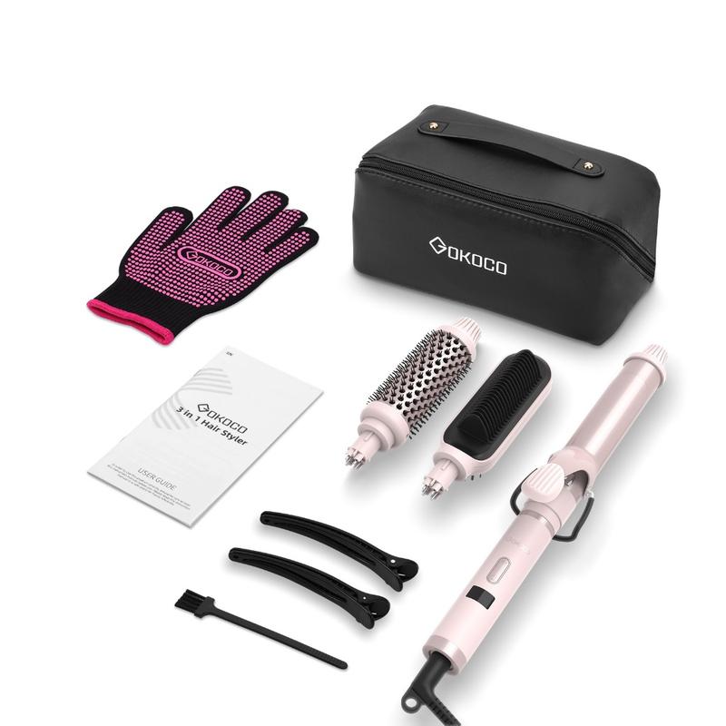 GOKOCO 3 Em 1 multifuncional paramodelar Modelador de cabelo Aparelho Cabelo liso Cachos curtos e grandese ondulados