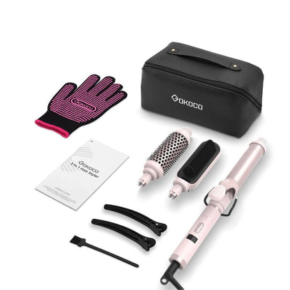 GOKOCO 3 Em 1 multifuncional paramodelar Modelador de cabelo Aparelho Cabelo liso Cachos curtos e grandese ondulados