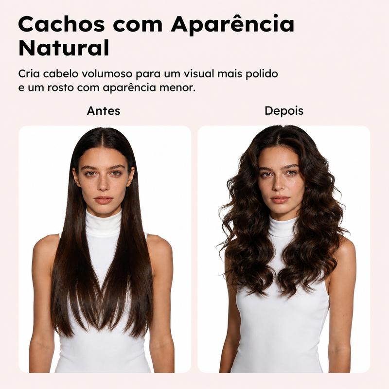 GOKOCO Modelador de Cachos 7 em 1 Automático com Íons Negativos | Bivolt 100-240V | Escova Alisadora e Volume