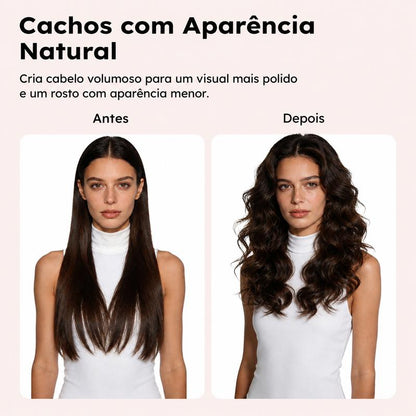 GOKOCO Modelador de Cachos 7 em 1 Automático com Íons Negativos | Bivolt 100-240V | Escova Alisadora e Volume